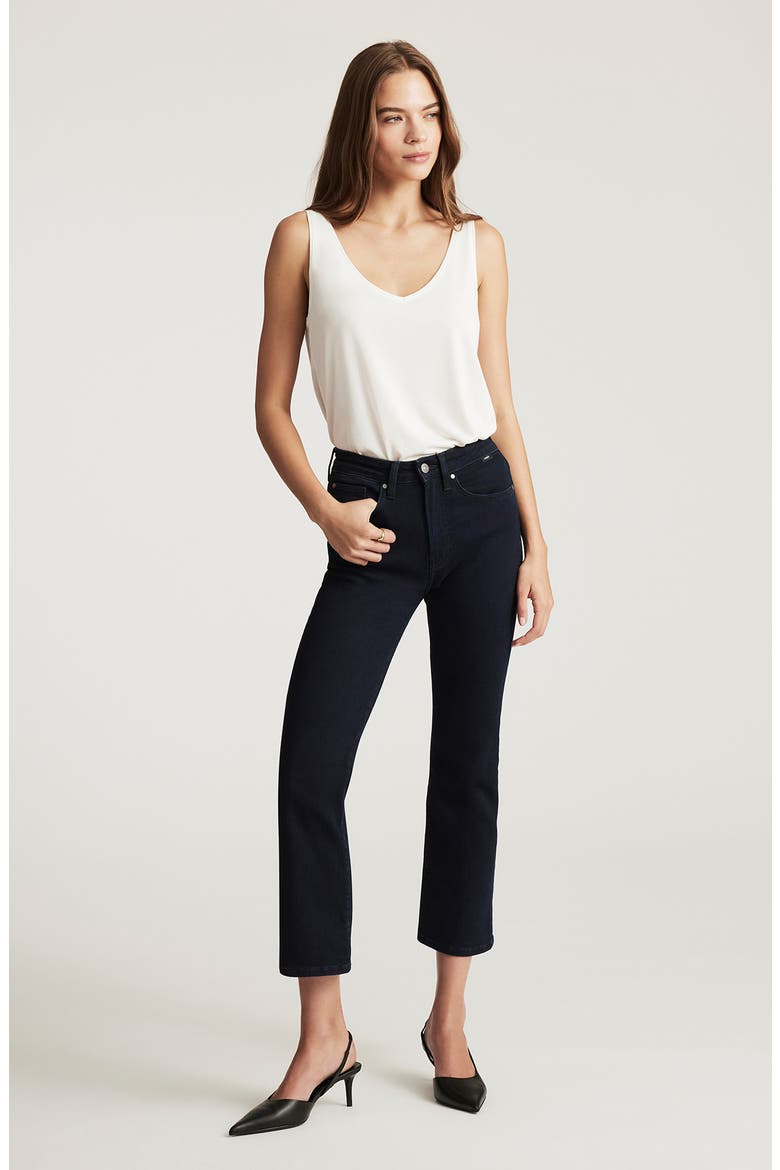 Anika Mid Waist Crop Flare Jeans, Alternate, color, INK FLEX BLUE