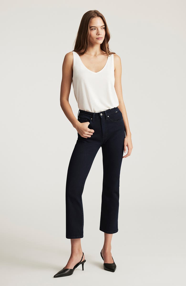 Mavi Jeans Anika High Waist Crop Flare Jeans, Alternate, color, Ink Flex Blue