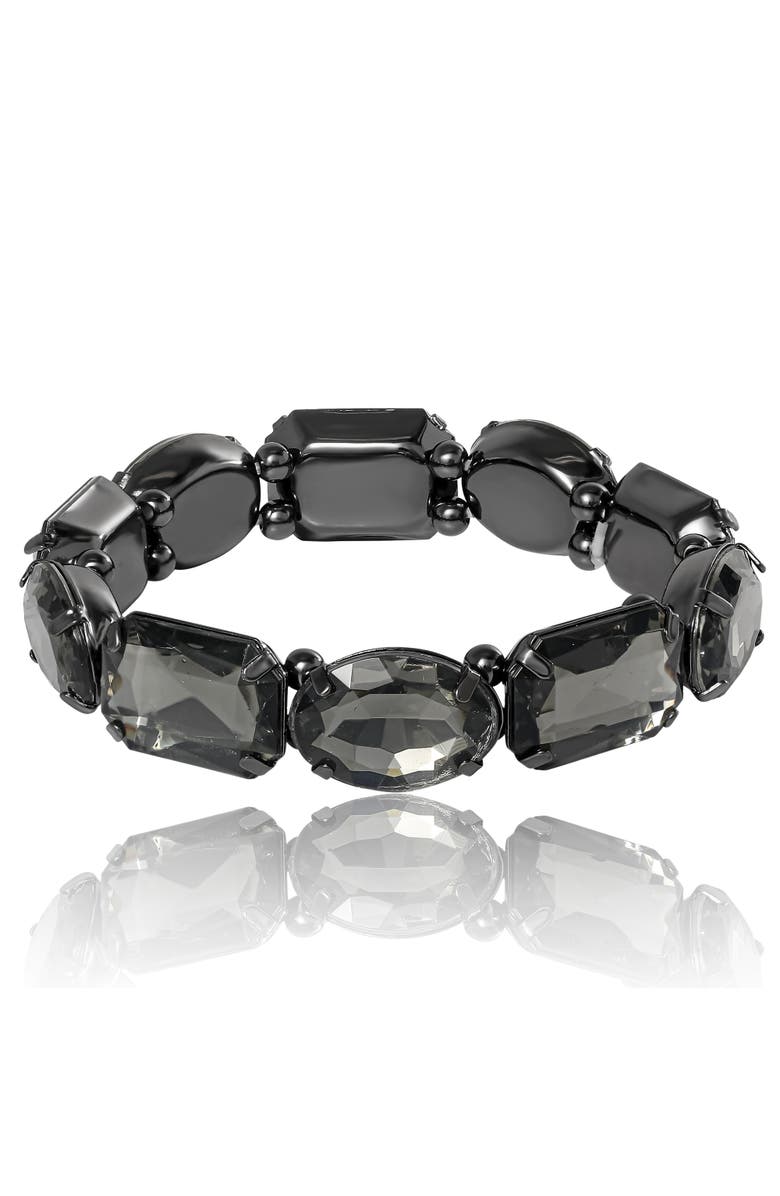 Jessica Simpson Crystal Stretch Bracelet, Main, color, Black
