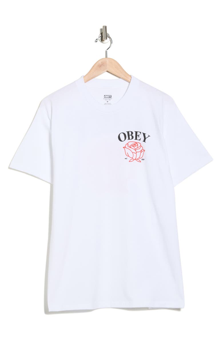 Obey Rose '89 Graphic T-Shirt, Alternate, color, White