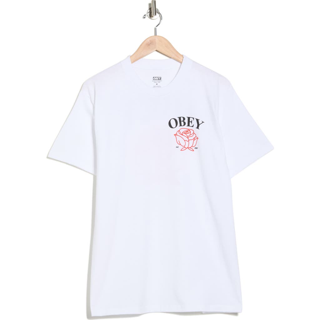 Obey Rose '89 Graphic T-shirt In White