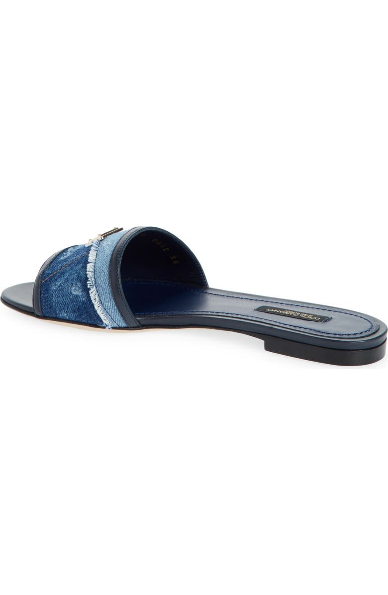 Dolce&Gabbana Sicily Denim Slide Sandal, Alternate, color,
