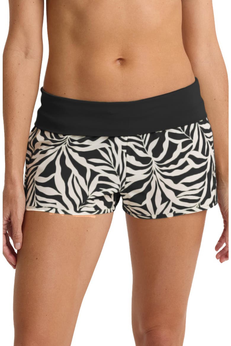 Surfers Paradise Cover-Up Shorts, Main, color, BLACK/ WHITE