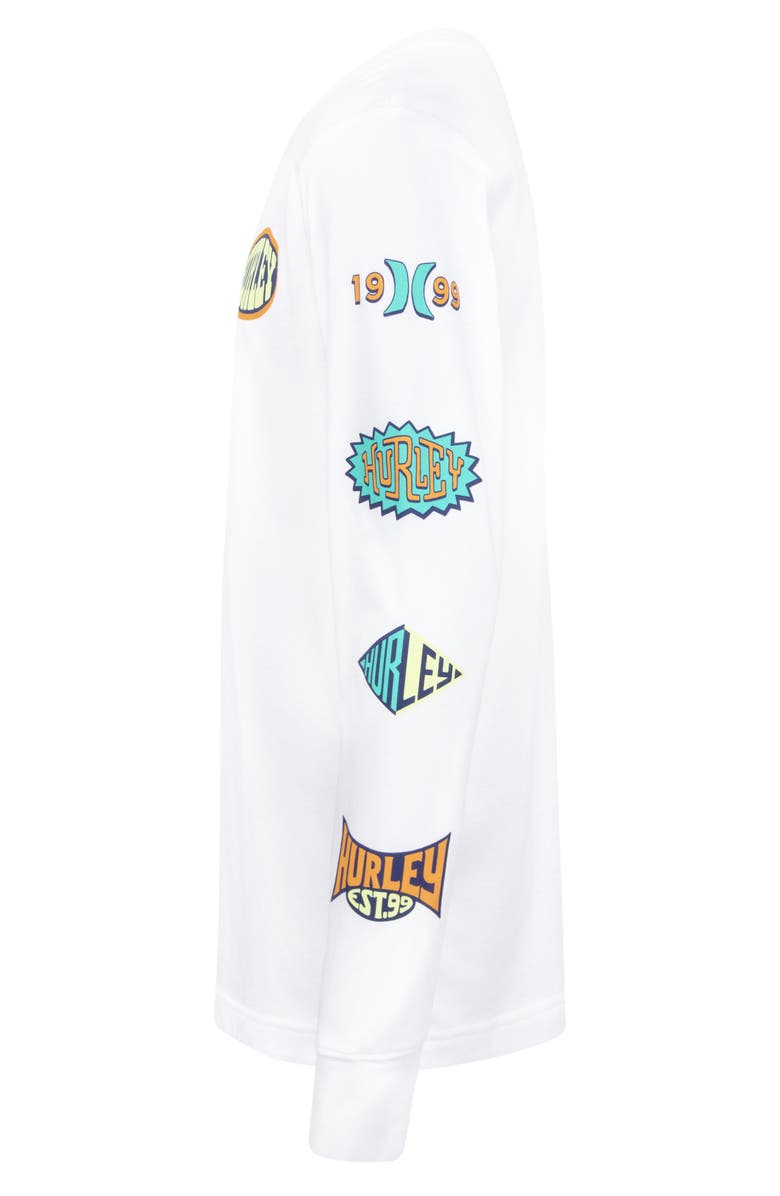 Hurley Kids' Badge Long Sleeve Graphic T-Shirt, Alternate, color, White