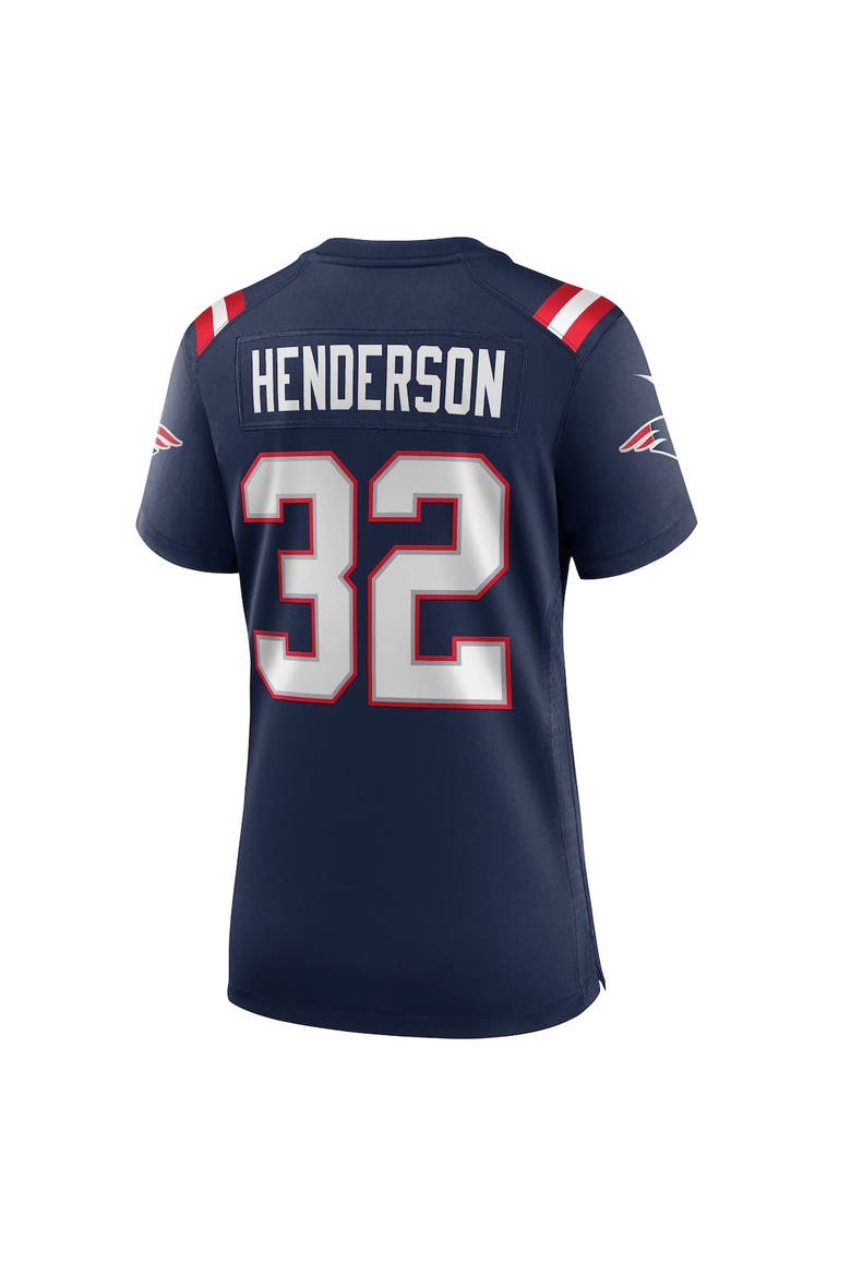Women's Nike TreVeyon Henderson  Navy New England Patriots  Game Jersey, Alternate, color, Navy