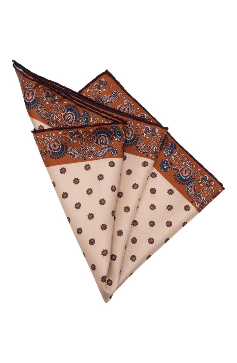 Elizabetta Sangiovese - Silk Pocket Square for Men, Alternate, color, Copper