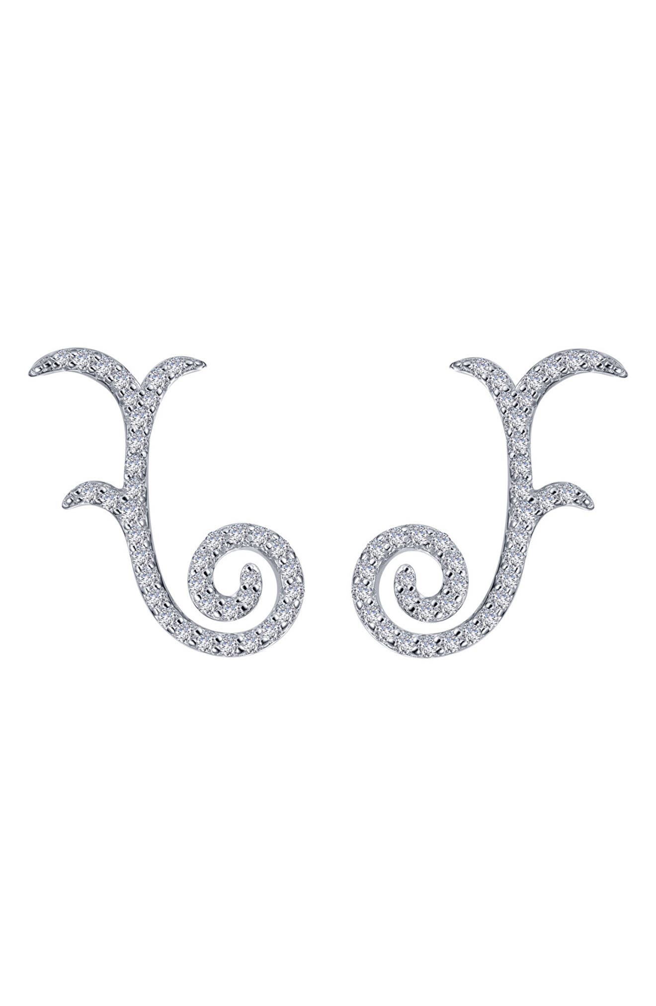 Lafonn Platinum Bonded Sterling Silver Pavé Simulated Diamond Filigree ...