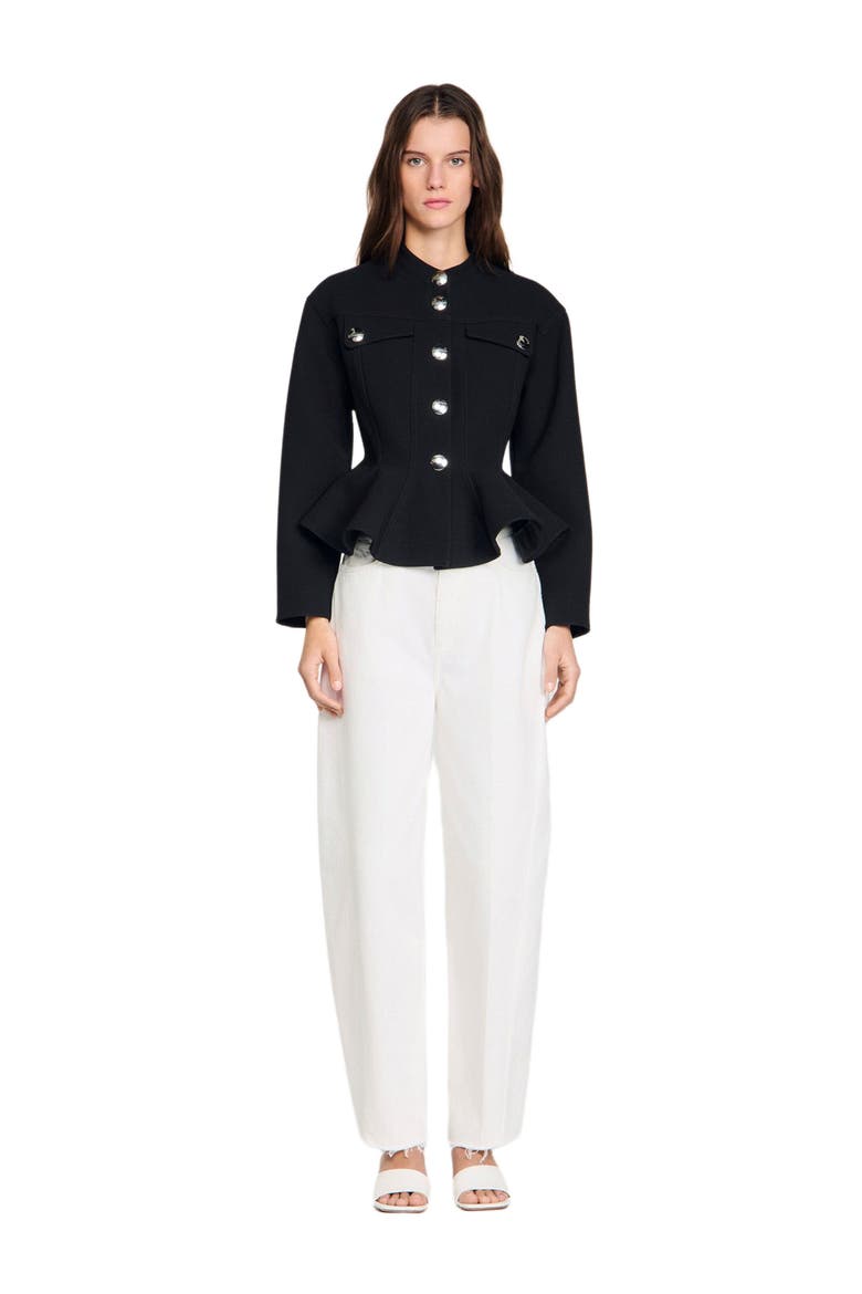 Cropped ruffled peplum jacket (Women) | Nordstrom