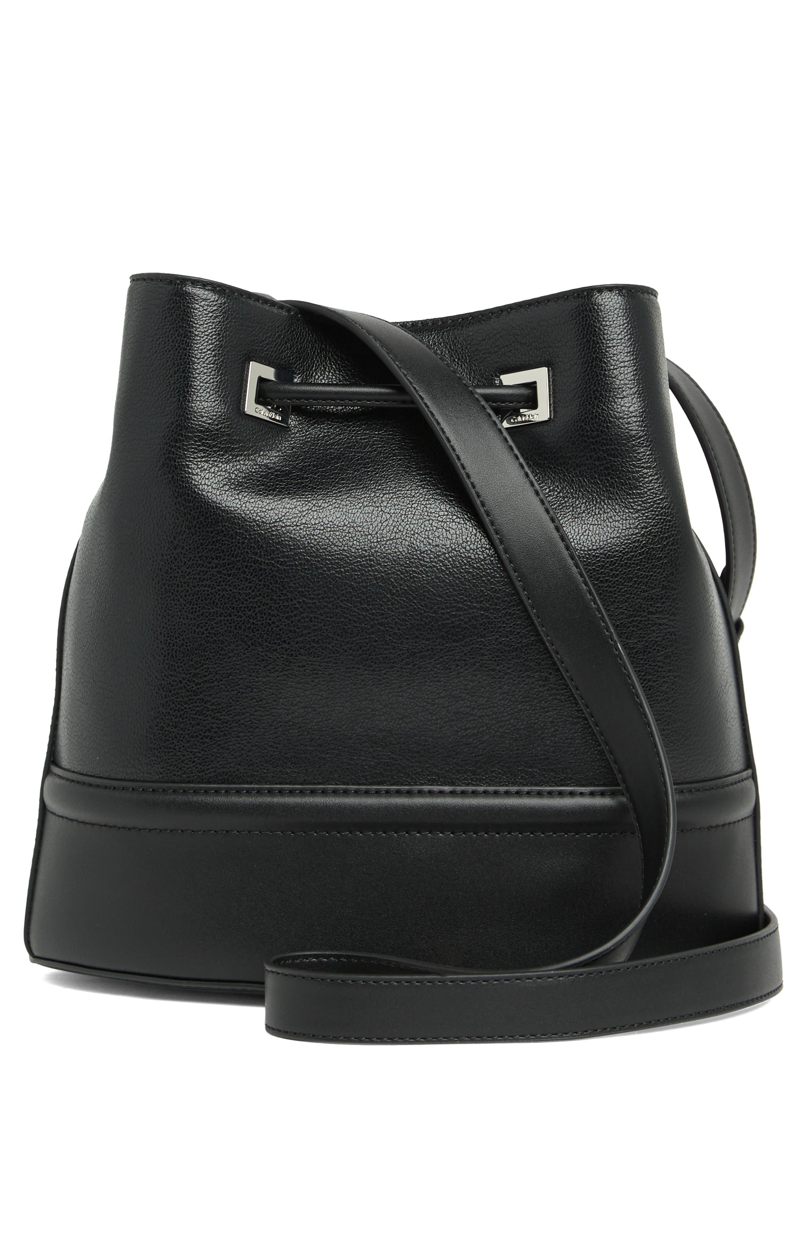 Ash Bucket Bag, Alternate, color, BLACK/ SILVER