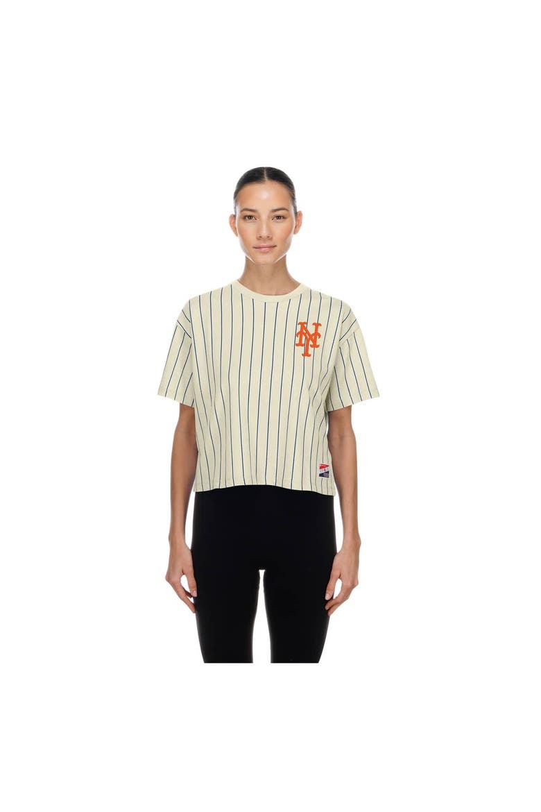 Women's New Era  Cream New York Mets Throwback Boxy T-Shirt, Main, color, Cream