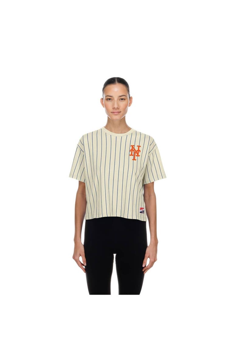 New Era Women's New Era Cream New York Mets Throwback Boxy T-Shirt, Main, color, Cream
