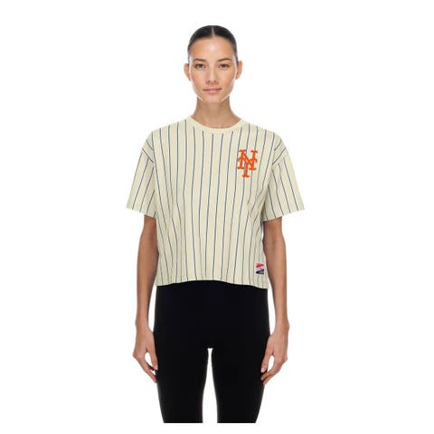 Women's New Era  Cream New York Mets Throwback Boxy T-Shirt