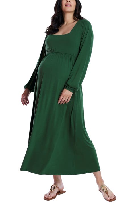 Long Sleeve Empire Waist Maxi Dress