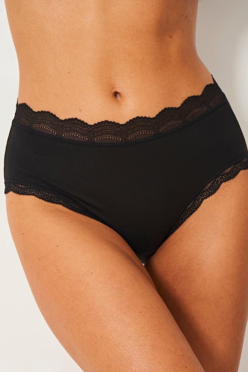 Stripe & Stare High Rise Knicker Four Pack In Black