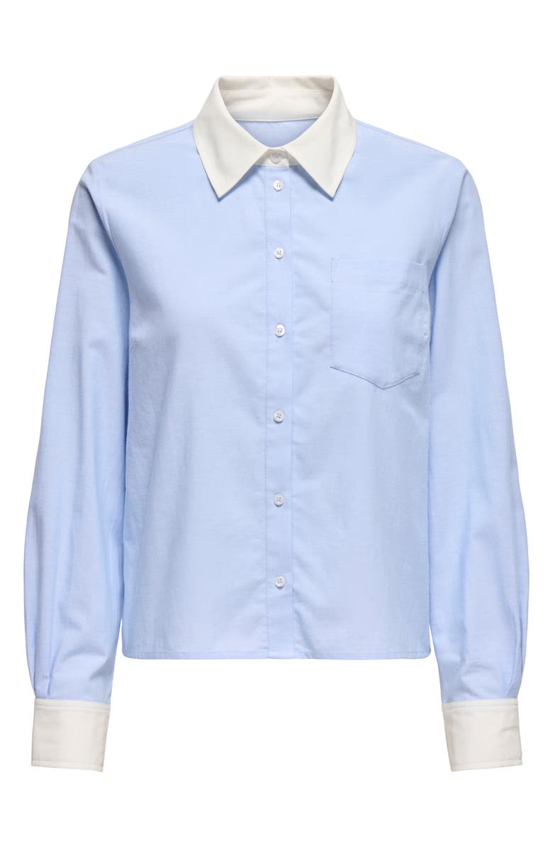 Only Paris Long Sleeve Button-Up Shirt, Main, color, Cashmere Blue