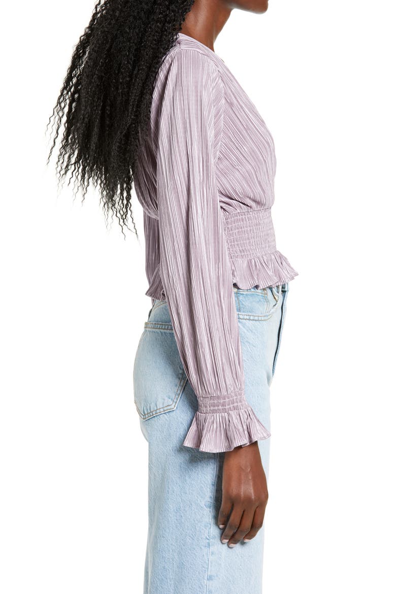 Plissé Smocked Top, Alternate, color, PURPLE PEACE