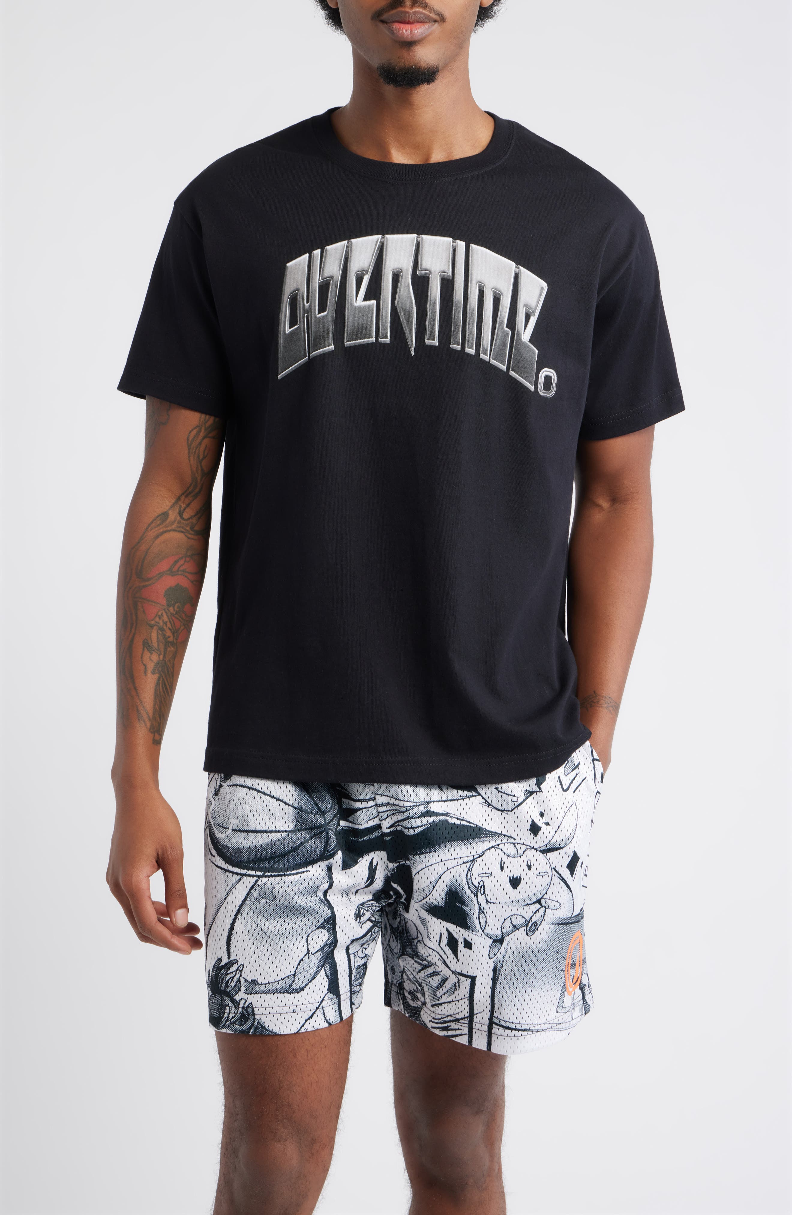 Overtime Chrometeam Cotton Graphic T-shirt In Black