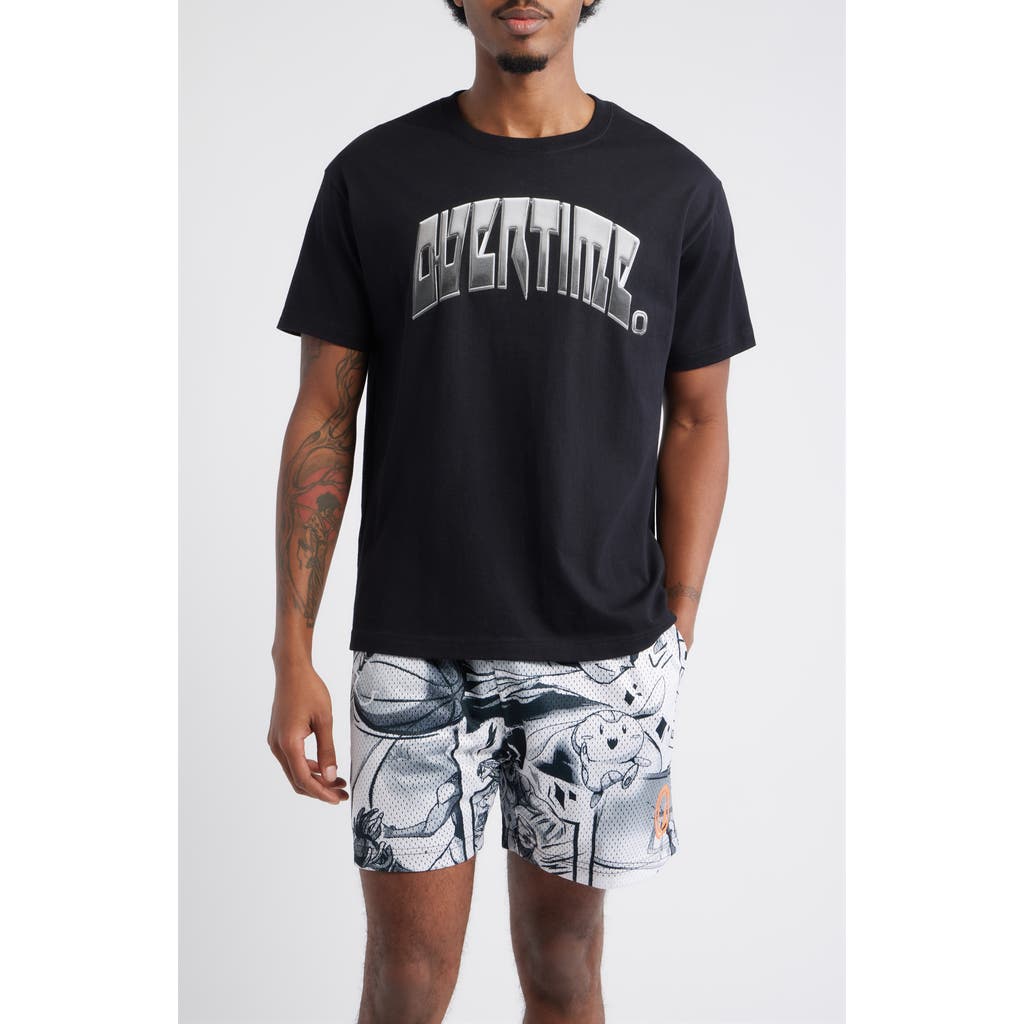Overtime Chrometeam Cotton Graphic T-shirt In Black