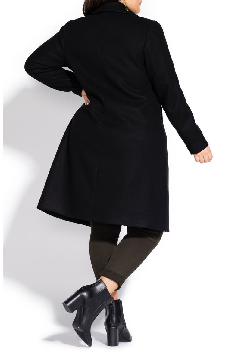 Single Button Peacoat, Alternate, color, BLACK