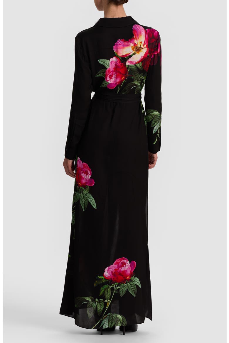 Chassidy Long Sleeve Floral Maxi Shirtdress, Alternate, color, EMPRESS BLOOM BLACK