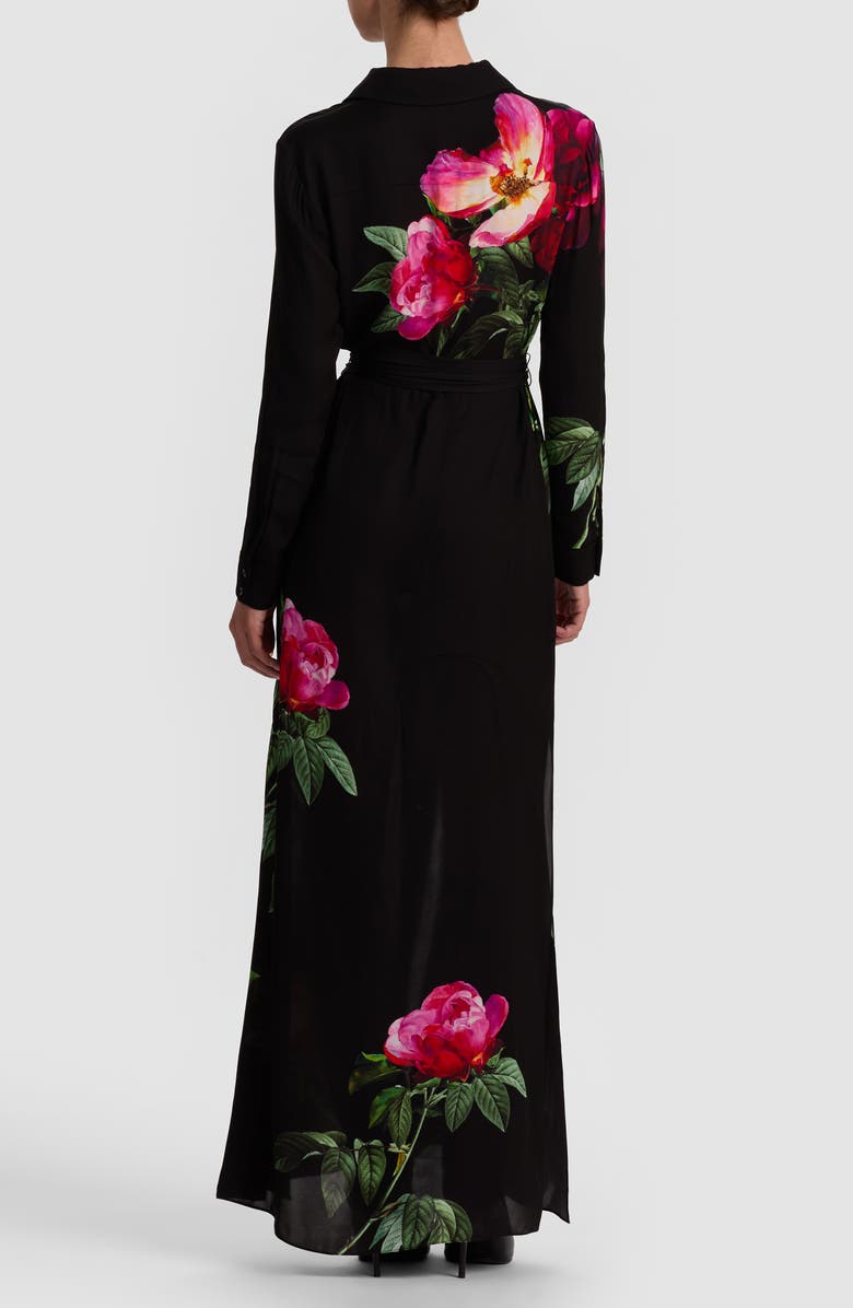 Alice + Olivia Chassidy Long Sleeve Floral Maxi Shirtdress, Alternate, color, 