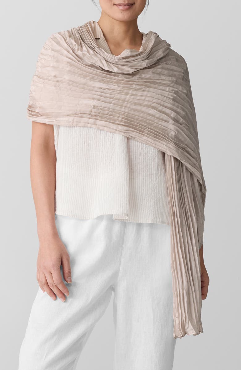 Eileen Fisher Whisper Crushed Silk Scarf, Main, color, 
