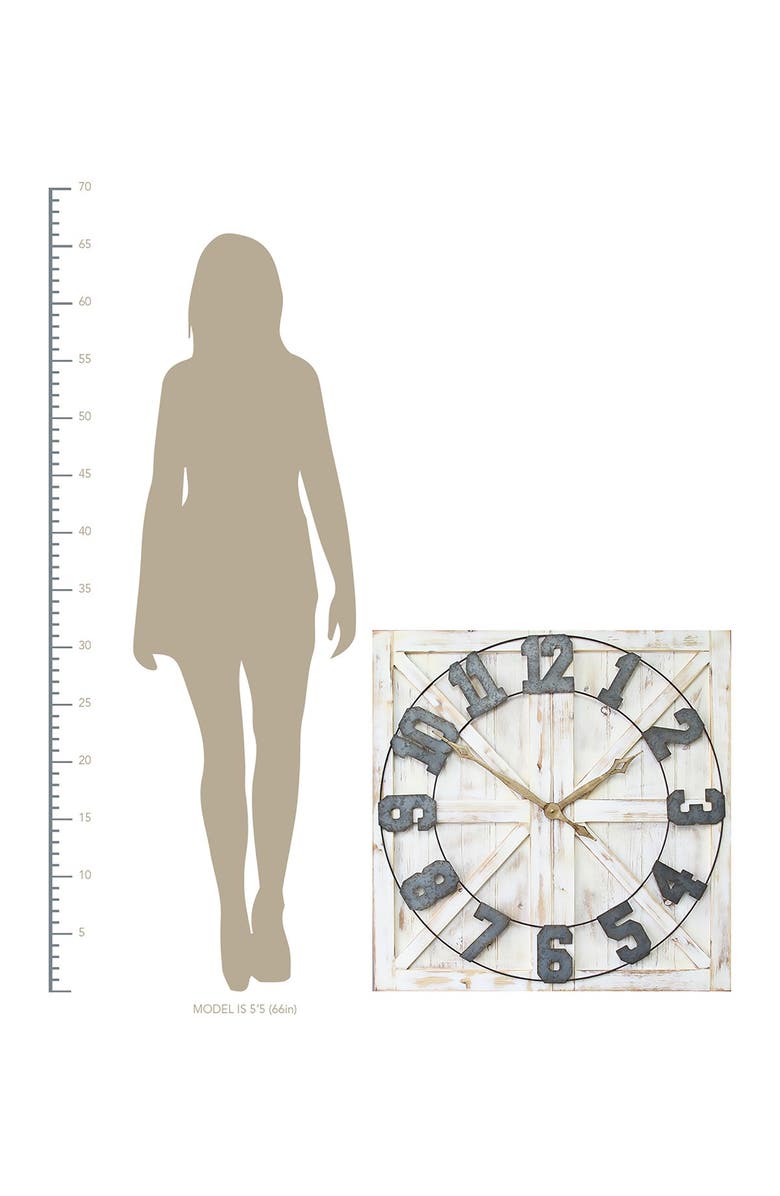 STRATTON HOME DECOR Multi Rustic Farmhouse Wall Clock, Alternate, color, 