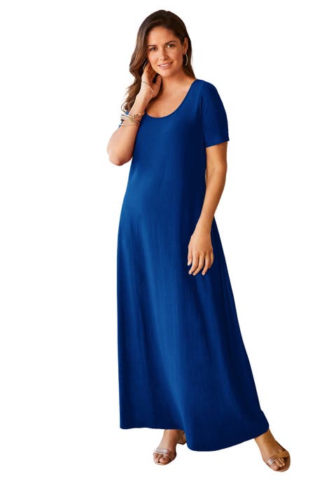 Stretch Cotton T-Shirt Maxi Dress (Plus) (Petite Available)