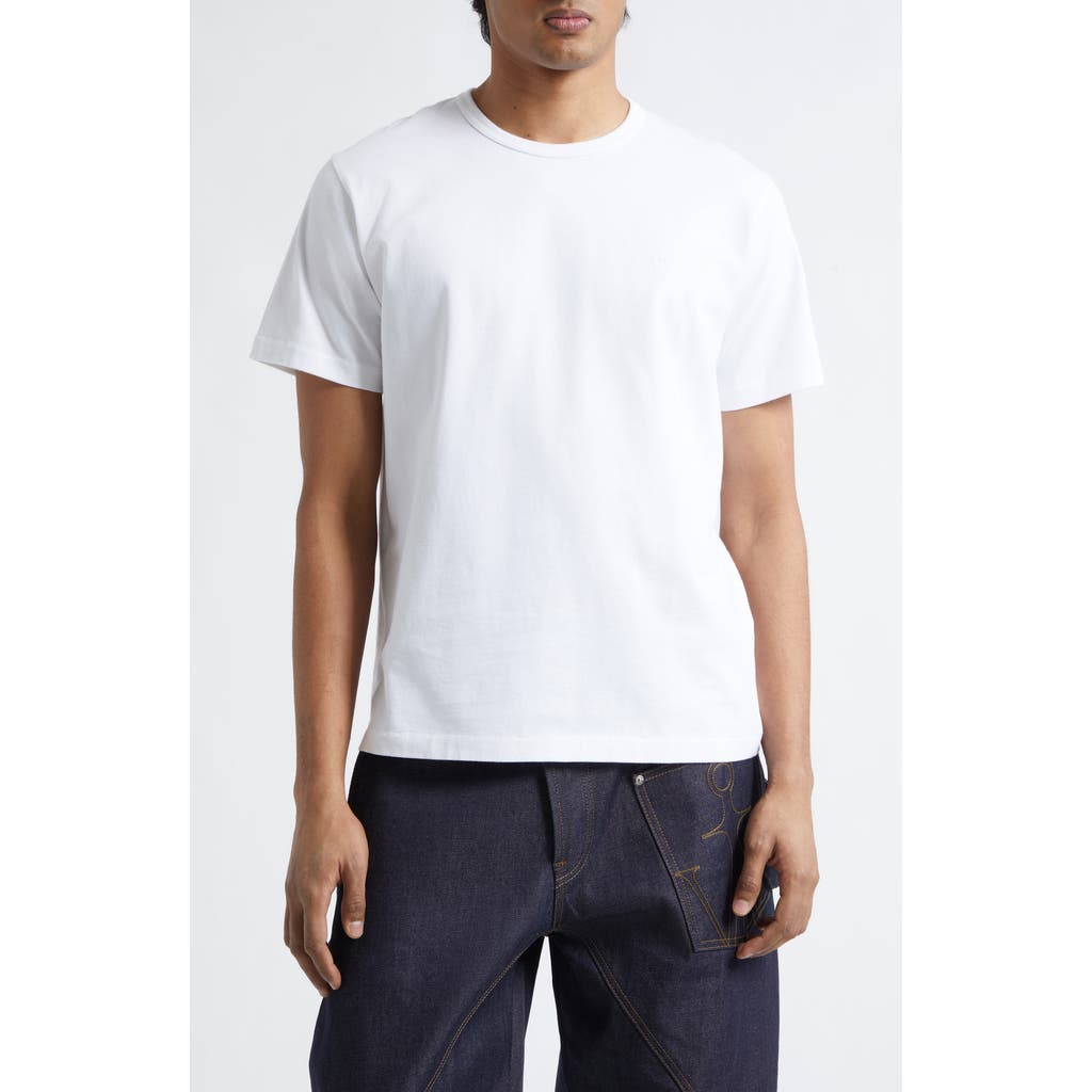 JW Anderson Embroidered Anchor Logo Cotton T-Shirt in White at Nordstrom, Size X-Large