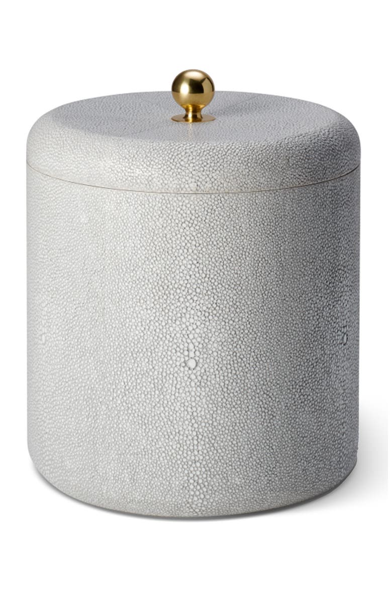 Faux Shagreen Ice Bucket, Main, color, DOVE