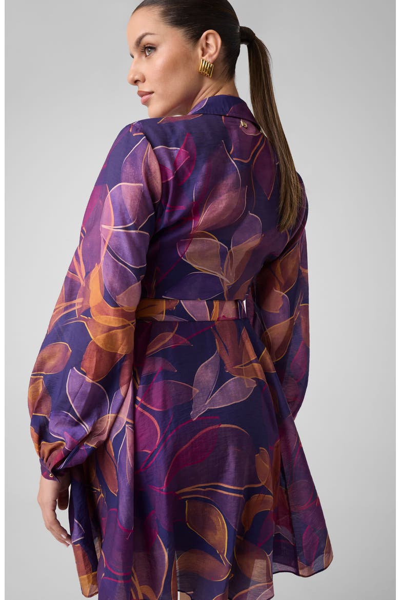Autumn Print Long Sleeve Shirtdress, Alternate, color, BLUE PRINT MULTI WILDFLOWER
