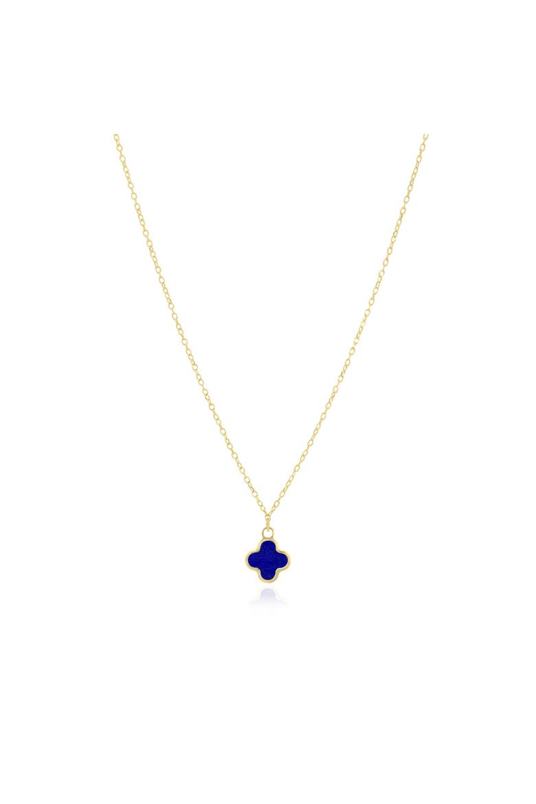 Mini Lapis Single Clover Necklace, Main, color, Lapis