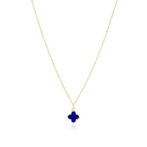 Mini Lapis Single Clover Necklace