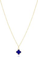 The Lovery Fine Jewelry Mini Lapis Single Clover Necklace