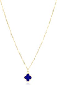 The Lovery Fine Jewelry Mini Lapis Single Clover Necklace