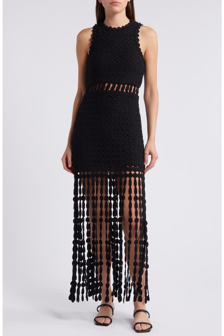 Saylor Robynne Cotton Crochet Fringe Maxi Dress (Women)