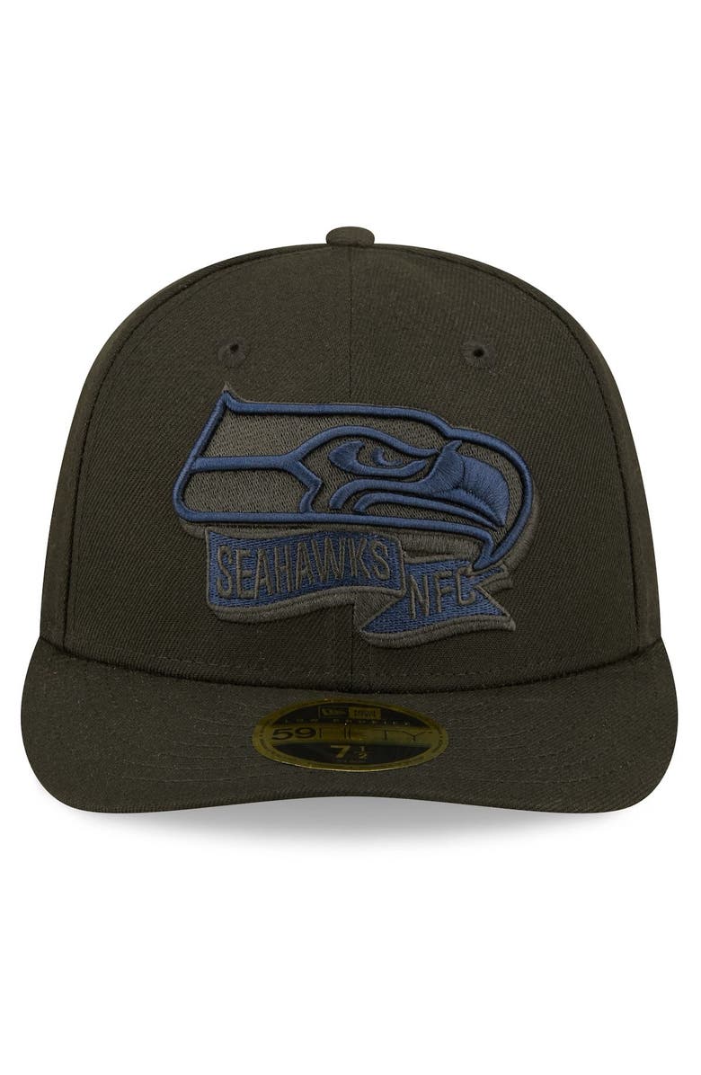 New Era Men's New Era Black Seattle Seahawks 2022 Sideline 59FIFTY Low Profile Pop Fitted Hat, Alternate, color, 