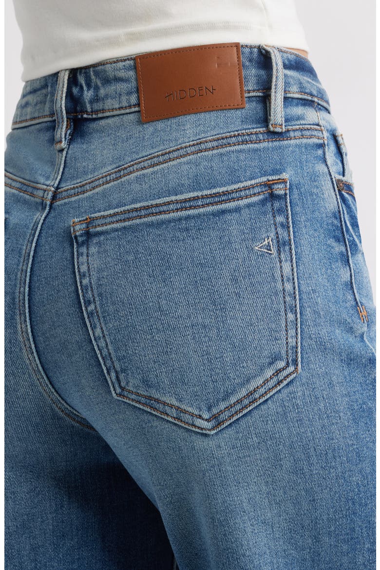 High Waist Distressed Wide Leg Dad Jeans, Alternate, color, MED.WASH