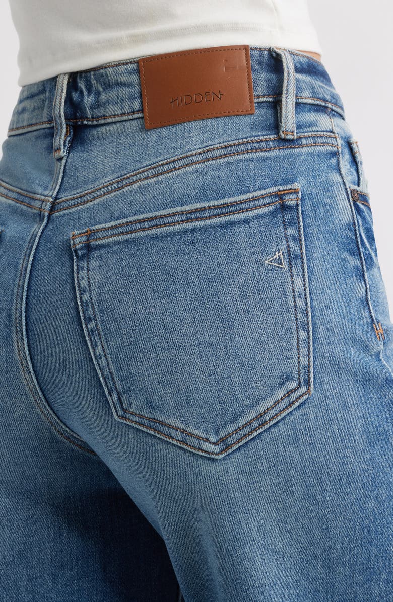 HIDDEN JEANS High Waist Distressed Wide Leg Dad Jeans, Alternate, color, Med.wash