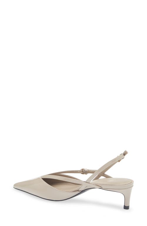 Mango Infinity Slingback Pointed Toe Kitten Heel Pump In Brown