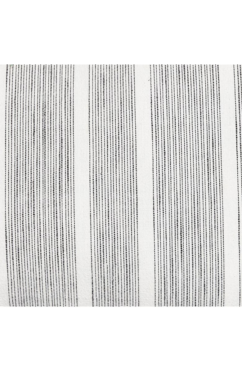 tag Black Woven Linea Stripe Lumbar Cotton Accent Throw Pillow, Alternate, color, Black