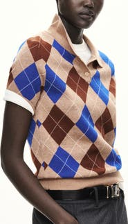 MANGO Argyle Polo Sweater
