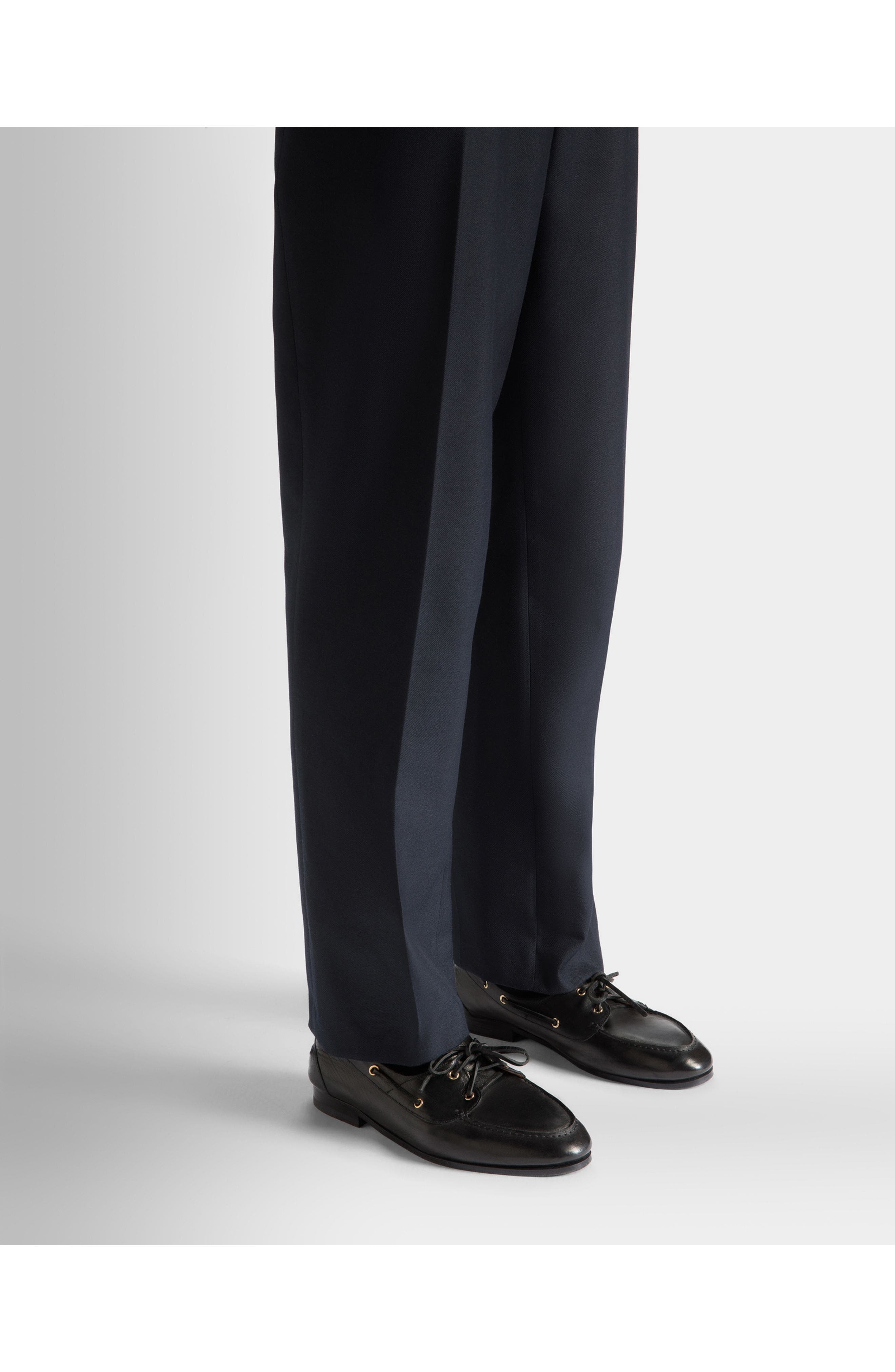 Bally Plume Moccasin in Buffalo Leather, Alternate, color, Black