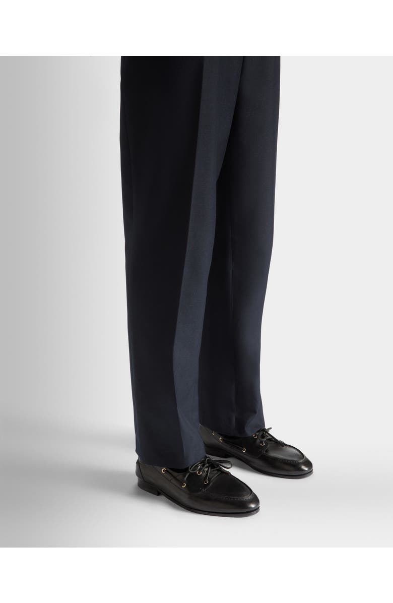 Bally Plume Moccasin in Buffalo Leather, Alternate, color, Black