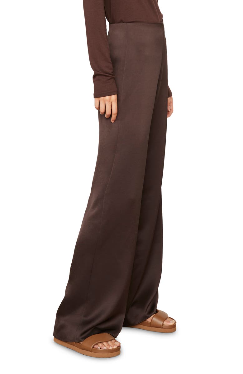 Vince High Waist Satin Wide Leg Pants, Alternate, color,