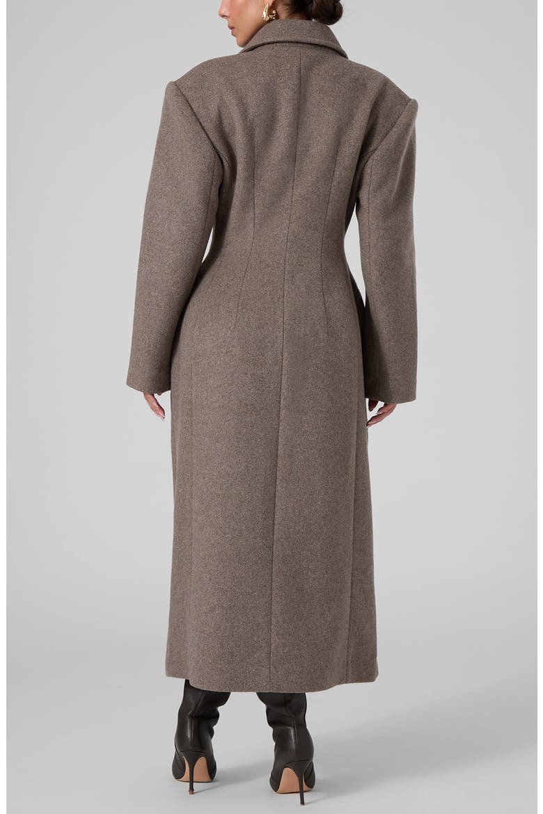 Angela Padded Shoulder Long Coat, Alternate, color, HM05-BEIGE