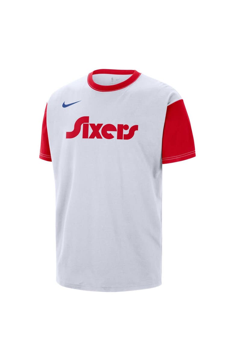 Nike Men's Nike White Philadelphia 76ers 2024/25 City Edition Courtside Color Block T-Shirt, Alternate, color, 