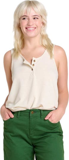 売れ筋商品|||ドード アンドコー カットソー トップス レディース Piru Henley TankTop - Women's Pacific Blue Women's Toad&Co Piru Henley Tank Top | Zappos.com