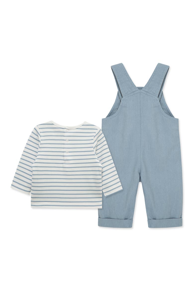 Doggies Embroidered Overalls & T-Shirt Set, Alternate, color, BLUE