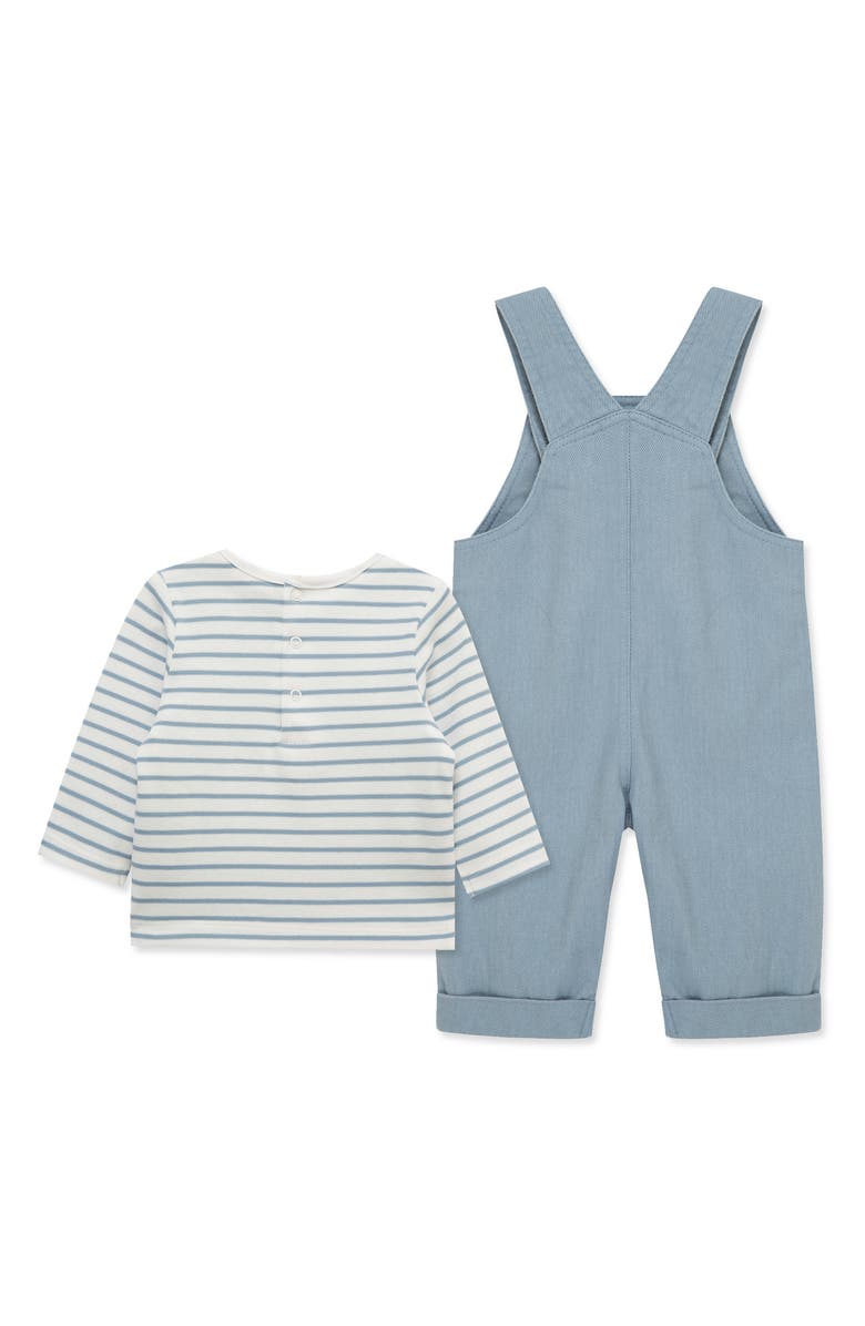 Little Me Doggies Embroidered Overalls & T-Shirt Set, Alternate, color, Blue